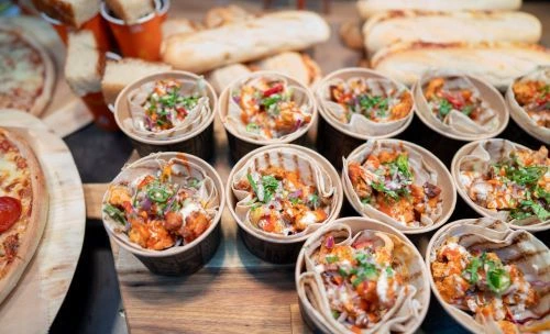 A display of grab and go meals