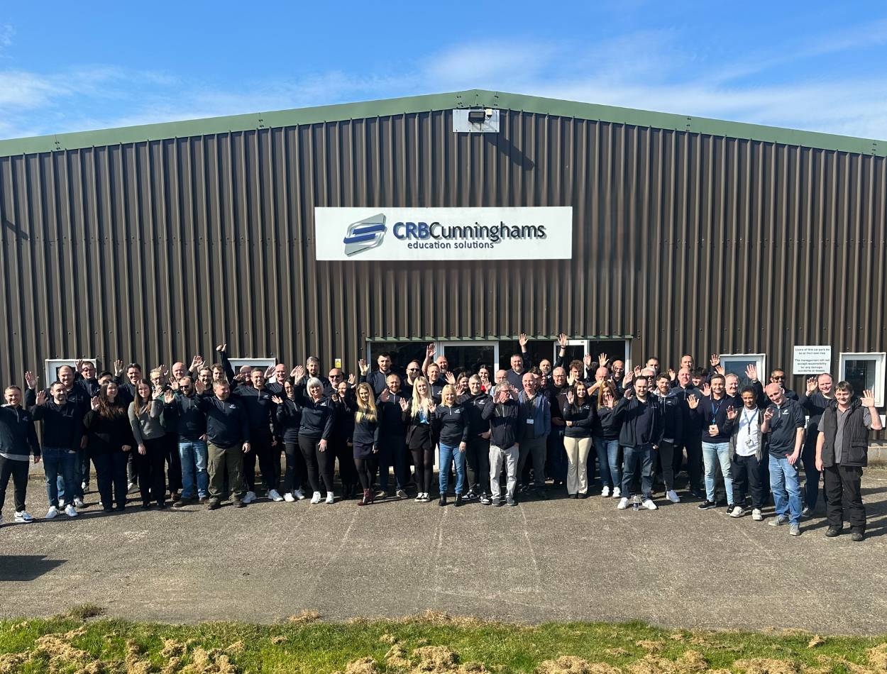 CRB Cunninghams team standing outside their office in Birmingham