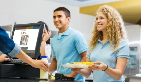 Students buying lunch with Facial Recognition