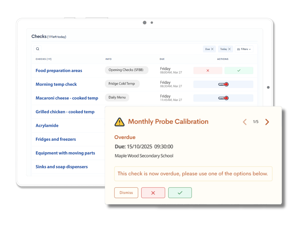 Screenshot of Kitchen Compliance Software - EasiChecks