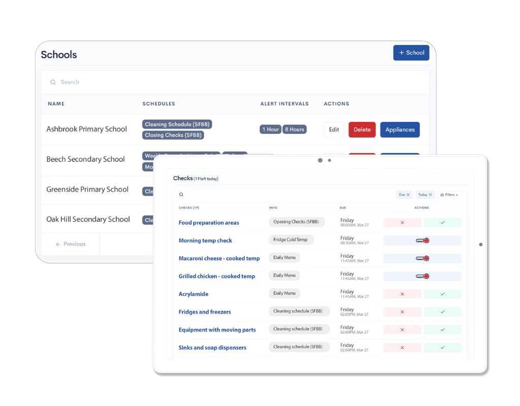 Screenshots of EasiChecks - all-in-one Kitchen compliance