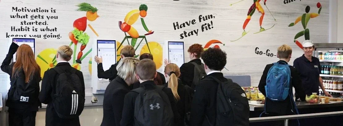 Students use Self-Serve Kiosks to order school meals at Penwortham Priory Academy