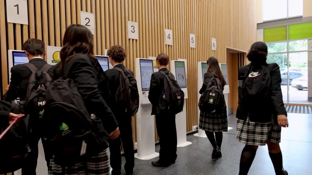 Epping St John's - Students ordering meals using Self-Serve Kiosks