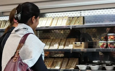 Sixth-form students purchase grab and go meals